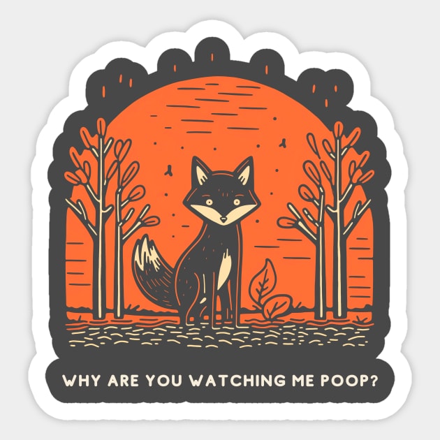 Pooping Fox Sticker by effythefox